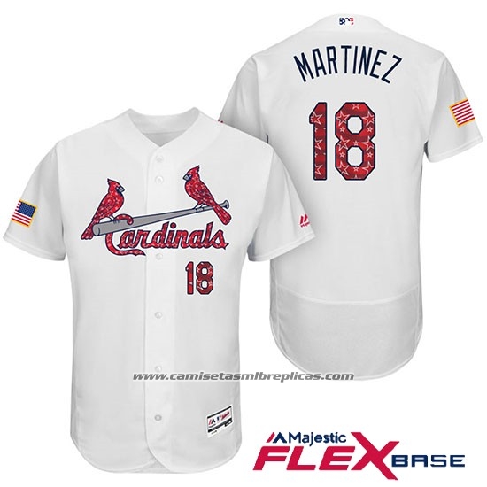 Camiseta Beisbol Hombre St. Louis Cardinals 2017 Estrellas y Rayas Carlos Martinez Blanco Flex Base